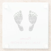 Aangepaste voetafdruk | Upload uw Baby footprint n Glazen Onderzetter (Achterkant)