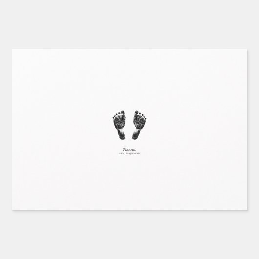 Aangepaste voetafdruk | Upload uw Baby footprint n Inpakpapier Vel (Voorkant 2)
