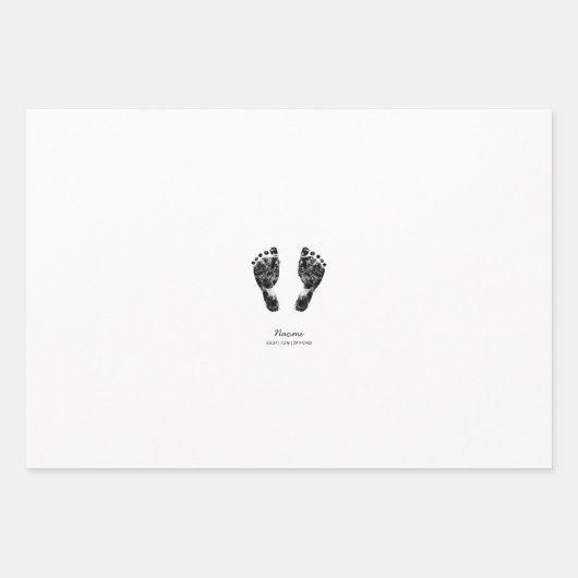 Aangepaste voetafdruk | Upload uw Baby footprint n Inpakpapier Vel (Voorkant)