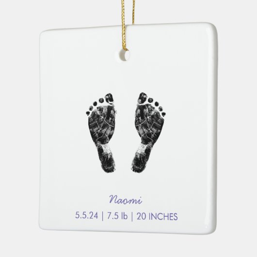 Aangepaste voetafdruk | Upload uw Baby footprint n Keramisch Ornament (Links)