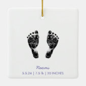 Aangepaste voetafdruk | Upload uw Baby footprint n Keramisch Ornament (Achterkant)