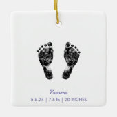 Aangepaste voetafdruk | Upload uw Baby footprint n Keramisch Ornament (Voorkant)