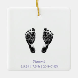 Aangepaste voetafdruk Upload uw Baby footprint n Keramisch Ornament