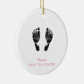 Aangepaste voetafdruk | Upload uw Baby footprint n Keramisch Ornament (Rechts)