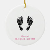 Aangepaste voetafdruk | Upload uw Baby footprint n Keramisch Ornament (Voorkant)