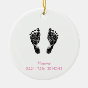 Aangepaste voetafdruk Upload uw Baby footprint n Keramisch Ornament