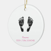 Aangepaste voetafdruk | Upload uw Baby footprint n Keramisch Ornament (Links)
