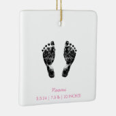 Aangepaste voetafdruk | Upload uw Baby footprint n Keramisch Ornament (Rechts)
