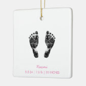 Aangepaste voetafdruk | Upload uw Baby footprint n Keramisch Ornament (Links)