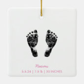 Aangepaste voetafdruk | Upload uw Baby footprint n Keramisch Ornament (Achterkant)