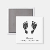 Aangepaste voetafdruk | Upload uw Baby footprint n Magneet (Voorkant / Achterkant)