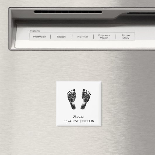 Aangepaste voetafdruk | Upload uw Baby footprint n Magneet (Insitu (Vaatwasser))