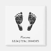 Aangepaste voetafdruk | Upload uw Baby footprint n Magneet (Voorkant)