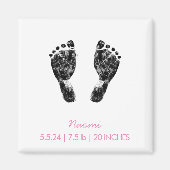 Aangepaste voetafdruk | Upload uw Baby footprint n Magneet (Voorkant)