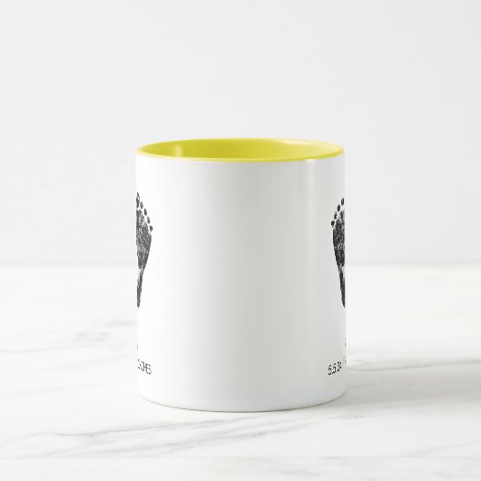 Aangepaste voetafdruk | Upload uw Baby footprint n Mok (Midden)