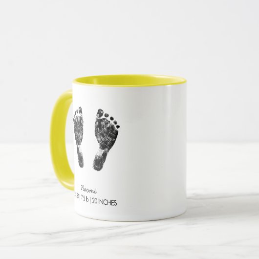 Aangepaste voetafdruk | Upload uw Baby footprint n Mok (Voorkant links)