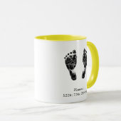 Aangepaste voetafdruk | Upload uw Baby footprint n Mok (Voorkant rechts)