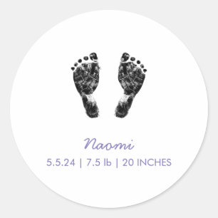 Aangepaste voetafdruk Upload uw Baby footprint n Ronde Sticker