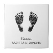 Aangepaste voetafdruk | Upload uw Baby footprint n Tegeltje (Voorkant)