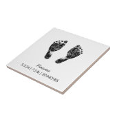 Aangepaste voetafdruk | Upload uw Baby footprint n Tegeltje (Zijkant)