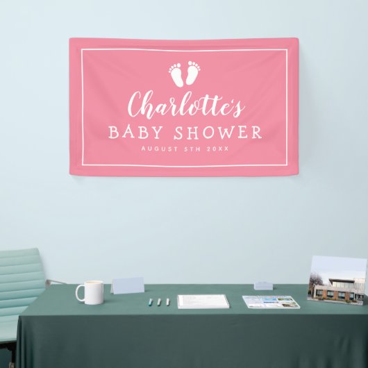 Aangepaste voetafdrukken baby shower partij banner (Beurs)