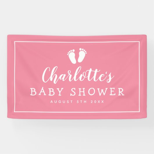 Aangepaste voetafdrukken baby shower partij banner (Horizontaal)