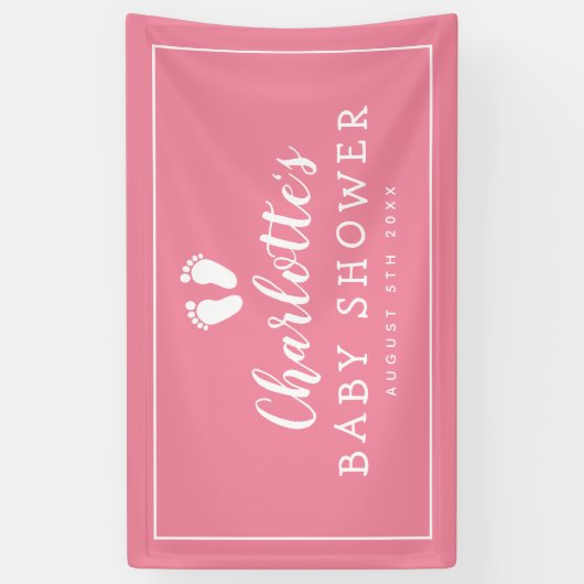 Aangepaste voetafdrukken baby shower partij banner (Verticaal)