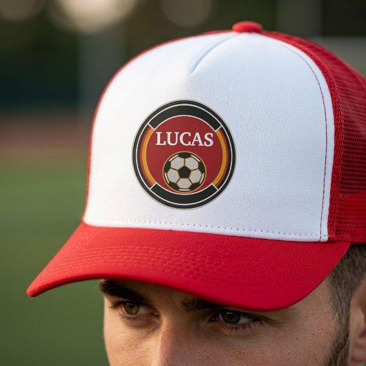 Aangepaste voetbal embleem Gepersonaliseerde naam  Trucker Pet