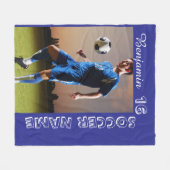 Aangepaste Voetbal Foto Dekbed Persoonlijke Naam N Fleece Deken (Voorkant (Horizontaal))