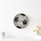 Aangepaste Voetbal grunge Style-klok Ronde Klok (Huis)