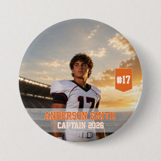 Aangepaste Voetbal Kapitein Foto MVP 2026 Ronde Button 7,6 Cm