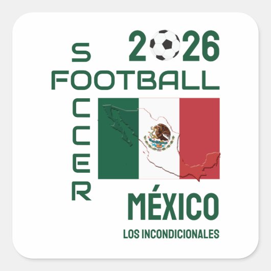 Aangepaste voetbal Mexico Vierkante Sticker (Voorkant)