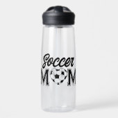 Aangepaste Voetbal Moeder Hartjes Shirt Nummer Wed Waterfles (Voorkant)