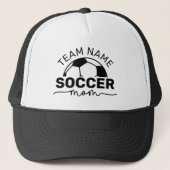Aangepaste Voetbal Moeder Team Naam Nummer Zwart Trucker Pet (Voorkant)