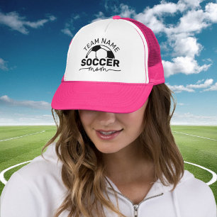 Aangepaste Voetbal Moeder Teamnaam Hot Pink Trucker Pet