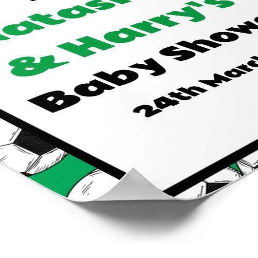 Aangepaste Voetbal Partij Teken Poster (Hoek)