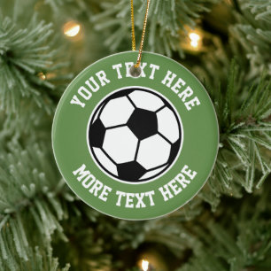 Aangepaste voetbal sport kerstboom ornament