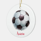 Aangepaste Voetbal Sportspeler Meisje Keramisch Ornament (Links)