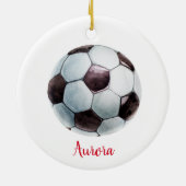 Aangepaste Voetbal Sportspeler Meisje Keramisch Ornament (Achterkant)