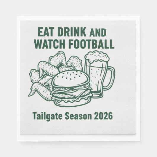 Aangepaste Voetbal Tailgate Feest Papieren Servett Servet (Voorkant)