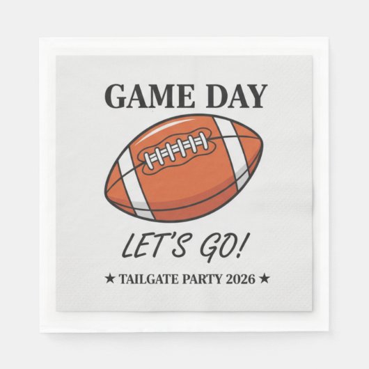 Aangepaste Voetbal Tailgate Feest Papieren Servett Servet (Voorkant)