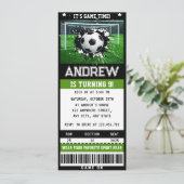 Aangepaste voetbal ticket verjaardag feest artikel kaart (Staand voorkant)