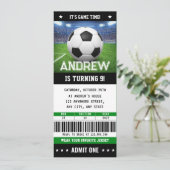 Aangepaste voetbal ticket verjaardagsuitnodiging kaart (Staand voorkant)
