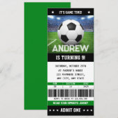 Aangepaste voetbal ticket verjaardagsuitnodiging kaart (Voorkant / Achterkant)