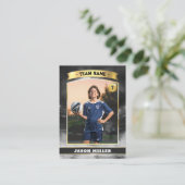 Aangepaste Voetbal Trading Kaart Black Gold Stadiu Contactkaartje (Staand voorkant)