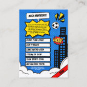 Aangepaste Voetbal Trading Kaart, Comic Soccer Kaa Contactkaartje (Achterkant)