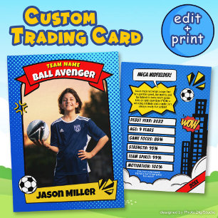 Aangepaste Voetbal Trading Kaart, Comic Soccer Kaa Contactkaartje