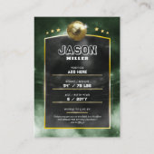 Aangepaste Voetbal Trading Kaart Green Gold Stadiu Contactkaartje (Achterkant)