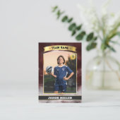 Aangepaste Voetbal Trading Kaart Red Gold Stadium Contactkaartje (Staand voorkant)