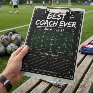 Aangepaste Voetbalcoach Cadeau Klembord - Geperson
